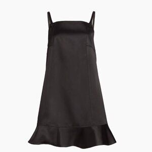 NWT Ganni Black Duchesse Satin Mini Dress